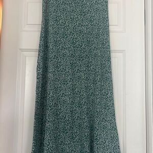 Long green and white skirt